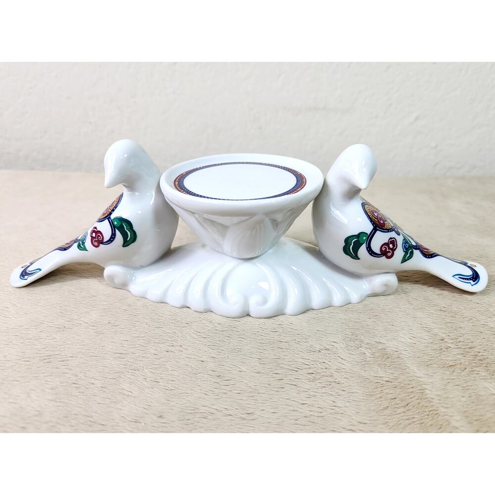 Byzantium Candle Holder Bird Bath Design 9 1/4" Elizabeth Arden Porcelain Japan